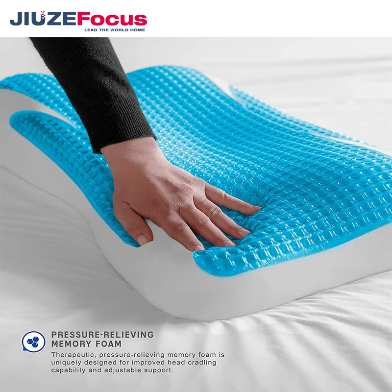 Comfort King Queen Memory Foam Hydraluxe Cooling Contour Pillow Cooling Gel on the surface of pillow