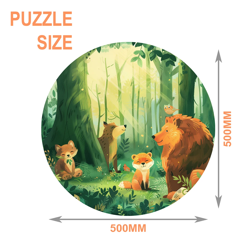 Custom Educational Intellectual Development Toys Kids Animal Forest Giant Jumbo Large Round Floor Jigsaw Puzzle