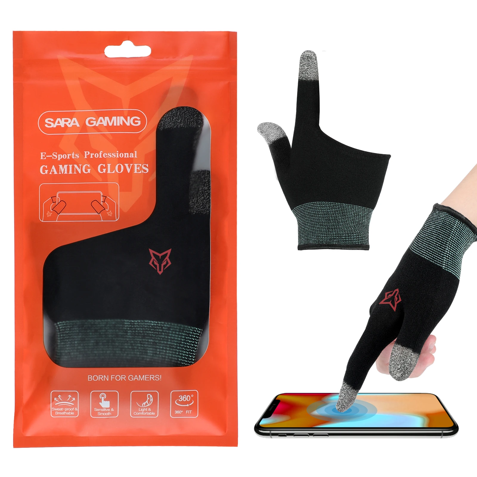 Перчатки Sarafox G01Gamer для мобильных игр PUBG нейлоновые чувствительные противоскользящие перчатки сенсорного экрана дышащие игровые