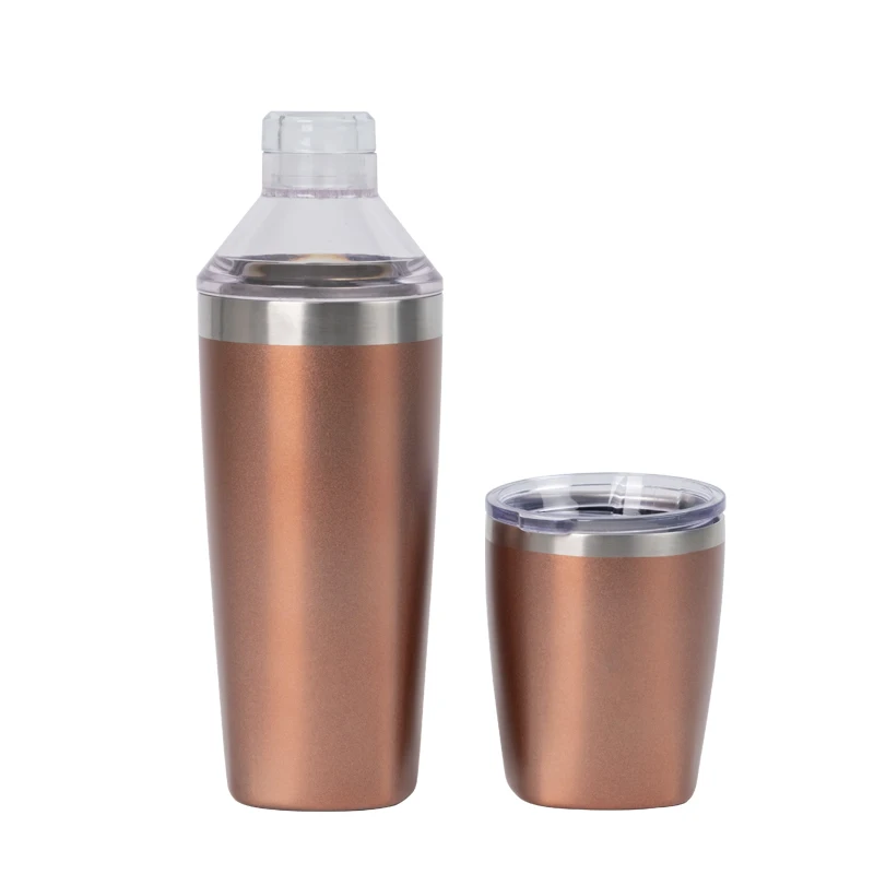 New Design Cute Pink Stainless Steel Wine Bottle Chiller Slim Cocktail Shaker 20OZ
