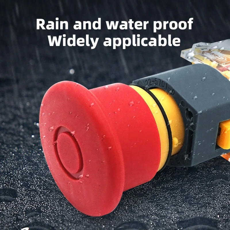 BENLEE Emergency Stop Button 22MM IP65 Waterproof Industrial Electrical Industry Self-Locking Scram Safety Stop Switch Button