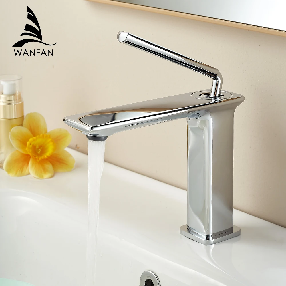 Solid Brass Bathroom Faucet Bathroom Taps Hot Cold Basin Mixer Water Faucet Brass Single Hole Basin Faucet