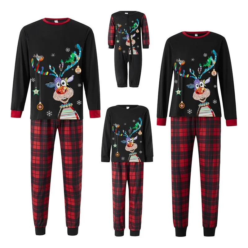 Family Christmas Cartoon printing Pajamas Christmas Kids Baby Clothes Merry Christmas Pjs Family 2023