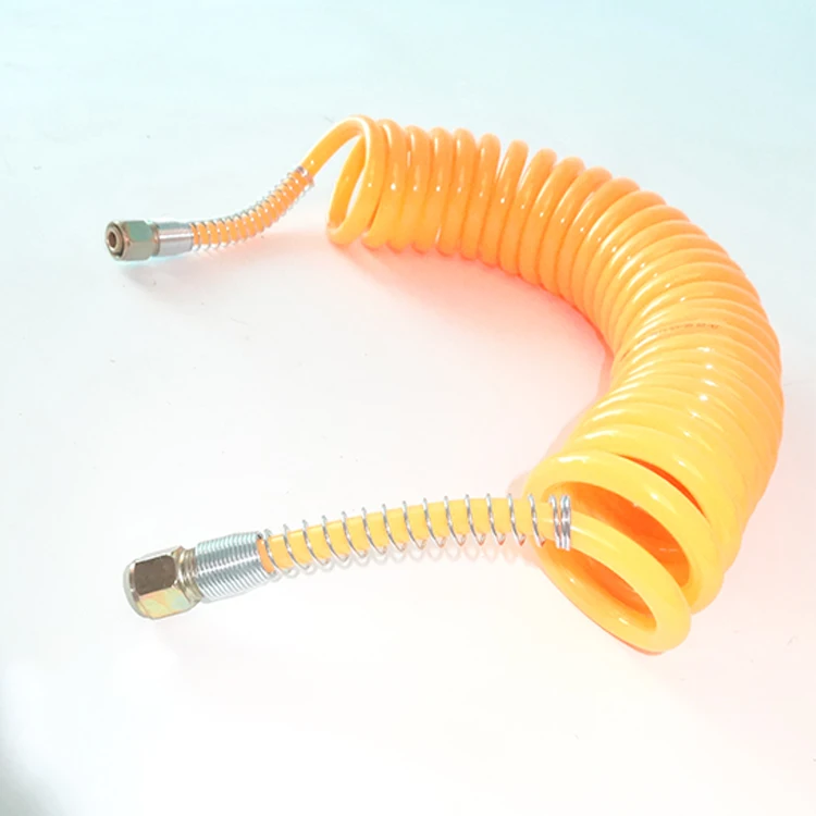 Chinese Wholesale Price Flex Self Coil Small Diameter Ozone Resistant Soft Anti-Aging PU Spiral Air Hose Set For Truck