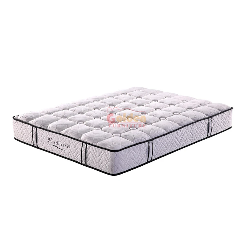Hypo-allergenic knitted fabric coil mattress spring bed mattress pillow top natural latex mattress china