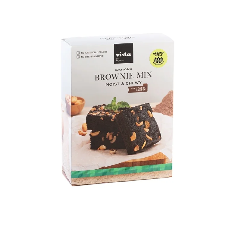 
Wholesale Food Grade Organic Spelt Moist and Chewy Pure Cocoa Powder Brownies Mix 