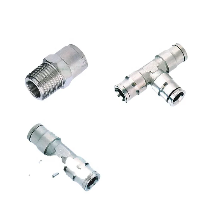Metal Pneumatic Connectors Push in Fittings One touch fittings  Air Fittings