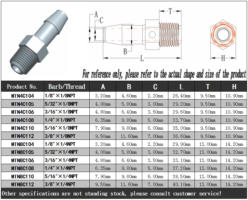 JU Soft Tubing NPT Male Thread To Barb Hose Tail Adapter Plastic Tube Connectors