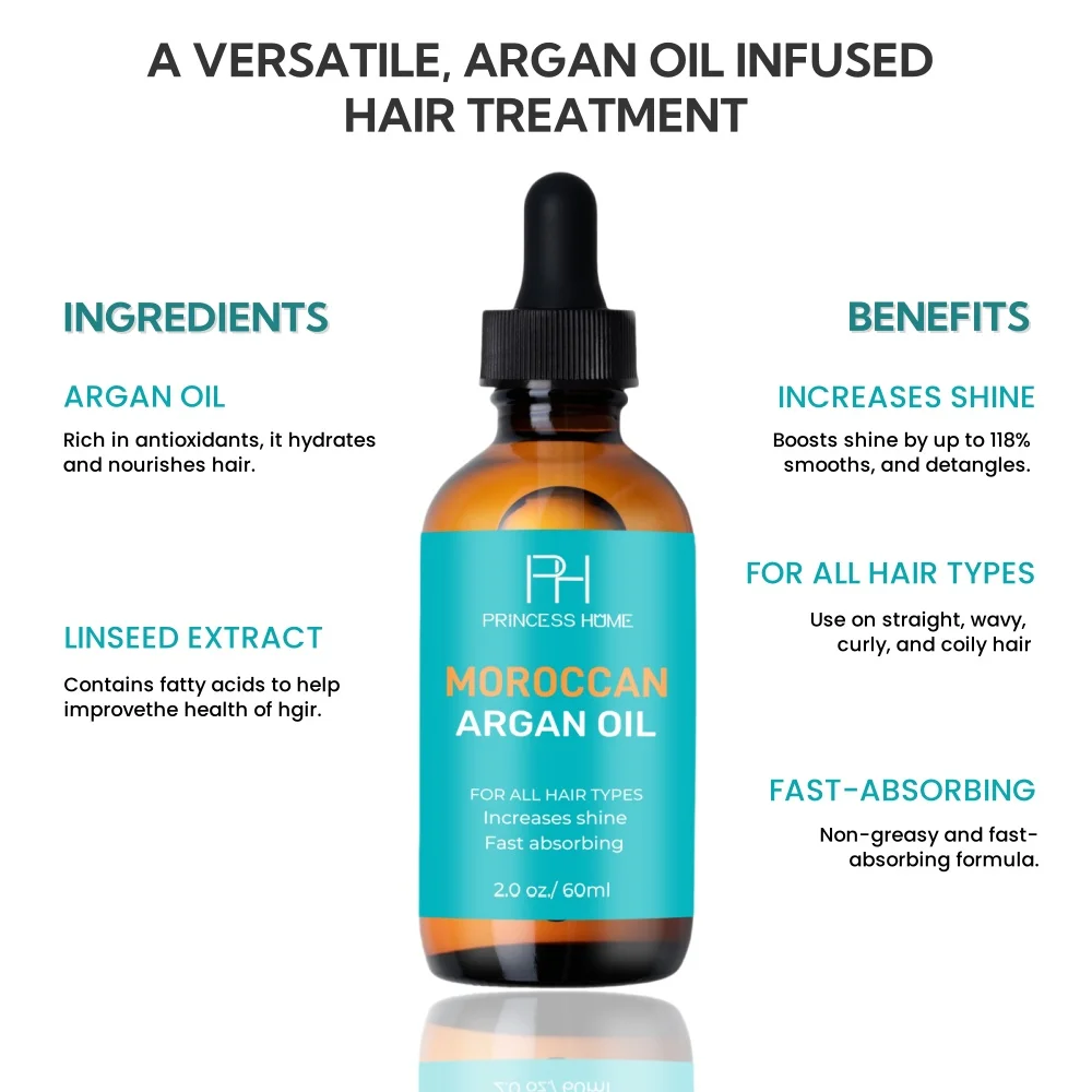 Wholesale Private Label Organic Hair Care Cosmetic Morocco Argan Oil 60ml