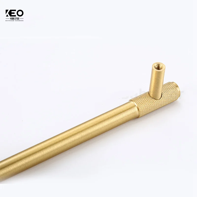 Kitchen Furniture Hardware T Bar Copper Drawer Handle Cabinet Cupboard Solid Brass Knurled Pull Handles