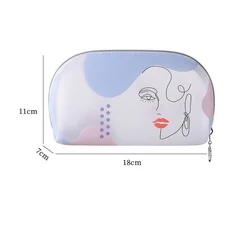 Woman Zipper Cosmetic Bag TPU Girl Character Toiletries Makeup Storage Case Frosted Transparent Travel For Lipstick Cream