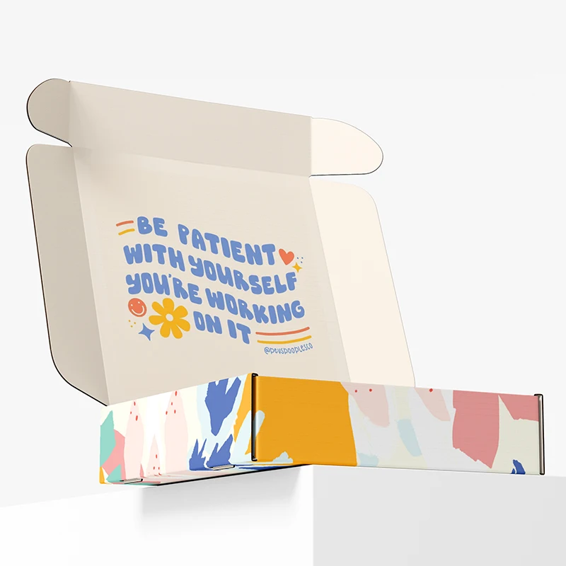 Экологически чистая плоская красивая подарочная упаковка с логотипом на заказ коробка для самолетиков из гофрированной бумаги косметики