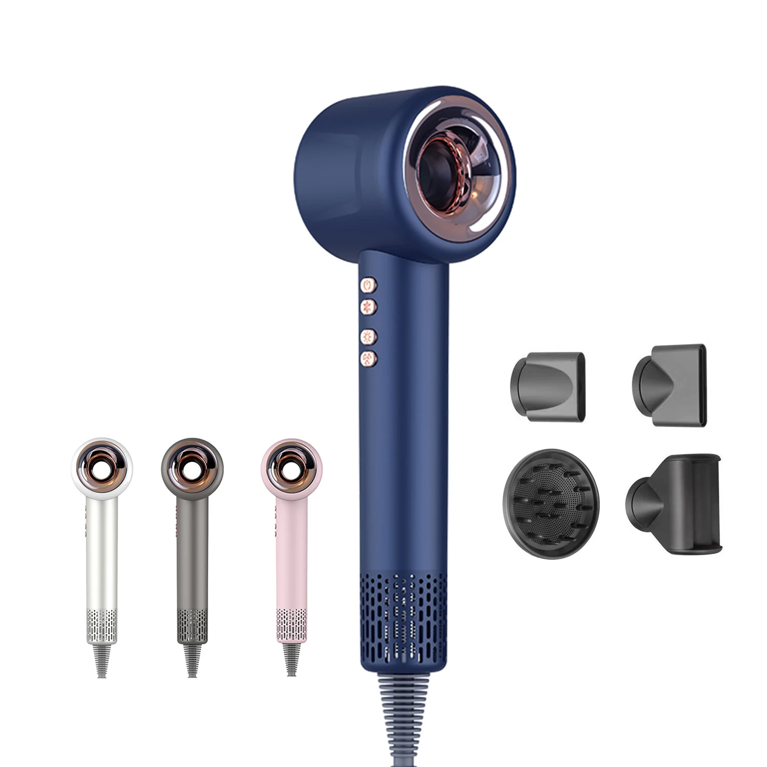 New Trend Hair Styler Hotel Safely Hair Dryer Hot Air Brush Multifunctional Blow Dryer One Touch Cold Air Ions Hair Dryer
