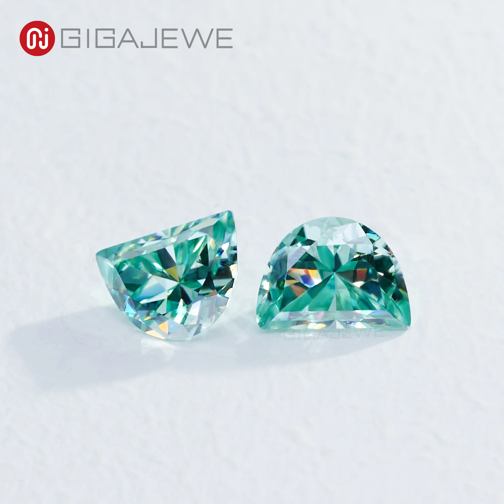 GIGAJEWE blue green yellow  Color Half moon cut VVS1 Special cut Moissanite Lab grown Gemstone  For Jewelry Making