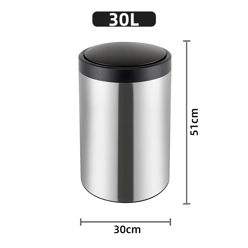 30L Large Smart Trash Can, Touchless Vibration Induction With Lid, Automatic Sensor Waste Bin Smart Home Products