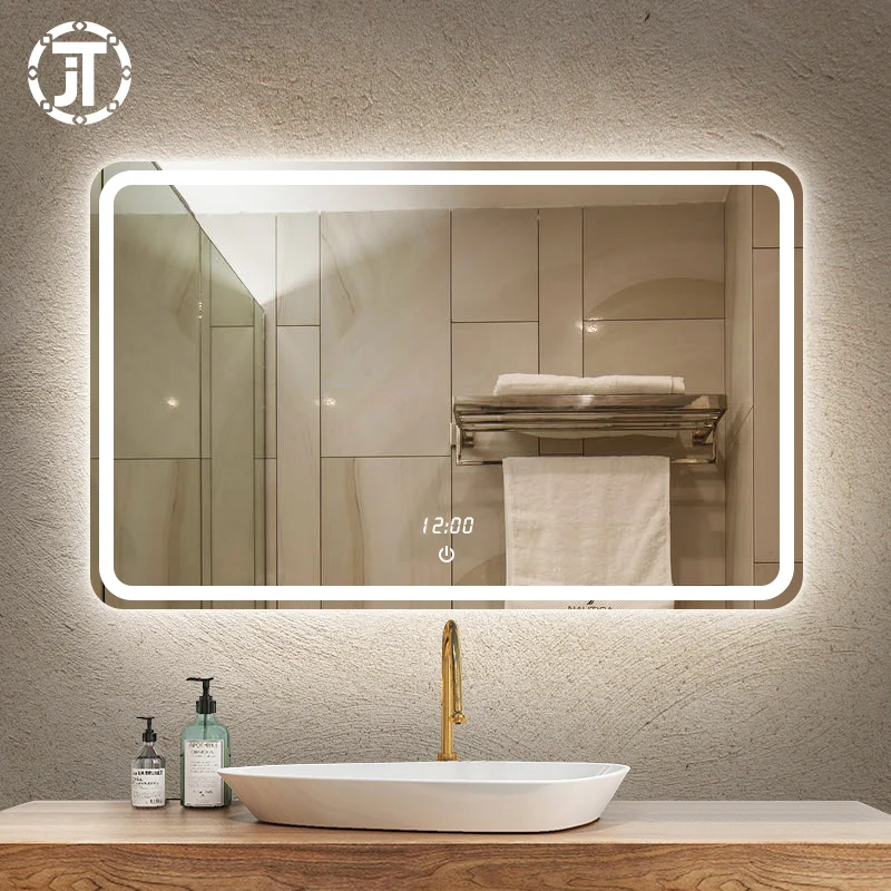 Hot sale crystal light dimmable cosmetic magic mirror LED wall mouted mirror with android wifi
