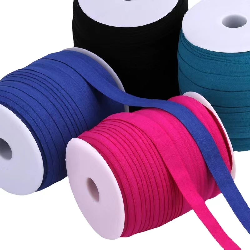 Factory Wholesale 15mm Elastic Bias Tape Binding Elastic Tape For Clothing Cotton Bias Binding
