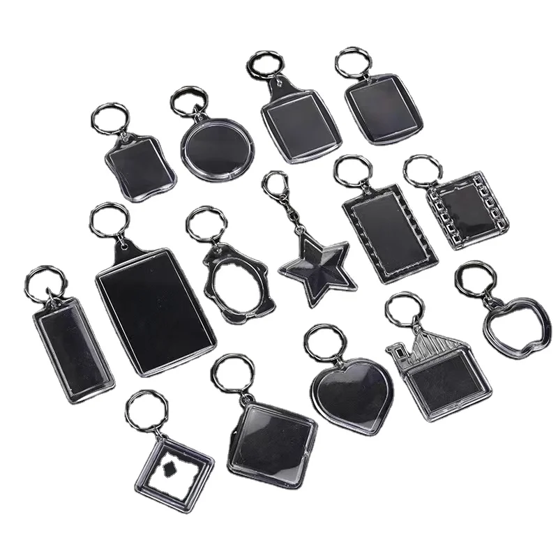 Make Your Own Key Chain Keyring Clear Blank Transparent Custom Printed Acrylic Photo Frame Keychain