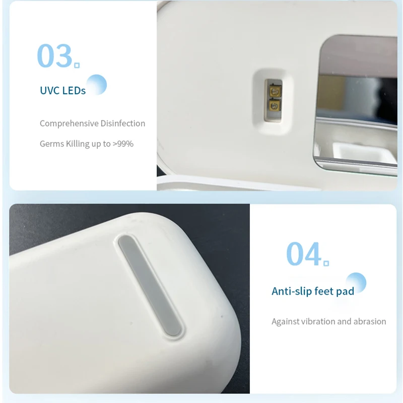 High Frequency Vibration UVC LED Light Multifunctional Disinfection Box for Watch Beauty Brush Toothbrush ultrasonic Cleaning