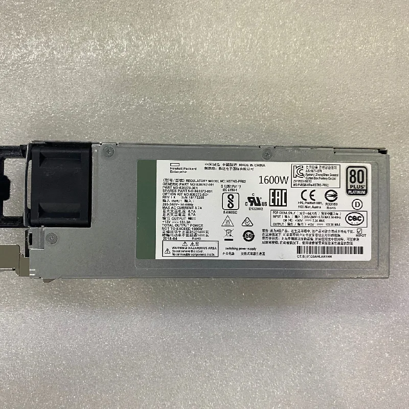 New Arrival 830272-B21 HPE 1600W Flex Slot Platinum Hot Plug Low Halogen Power Supply Kit 863373-001 for HPE Server G9/G10