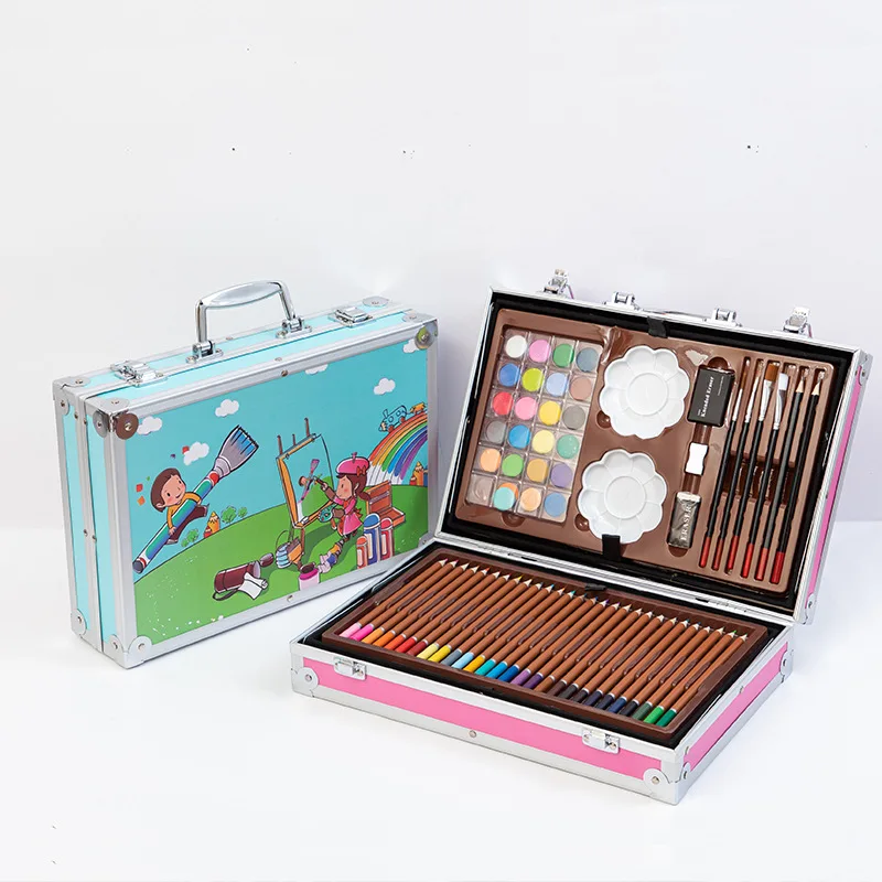 Factory Direct Sale Of 145 Pcs/Set Of Double-layer Aluminum box Watercolor Crayon Painting Set