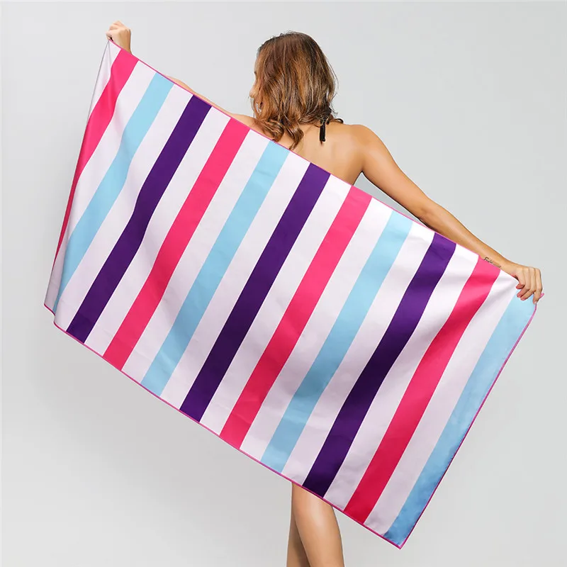 Высококачественное Полосатое пляжное полотенце amazon из микрофибры для взрослых