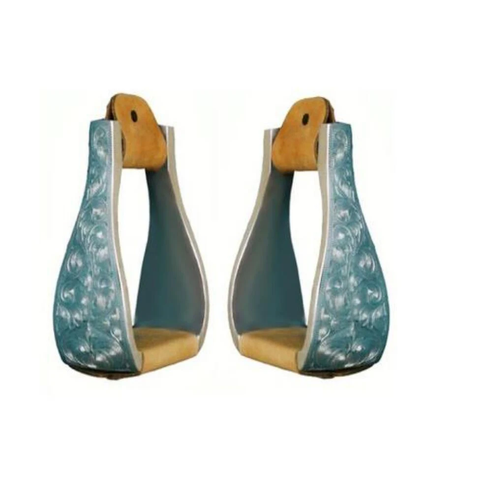 Western Horse Riding  Aluminum Visalia Stirrups Tack Horse  Stirrups Equipment Saddle With Rubber or Iron Pad