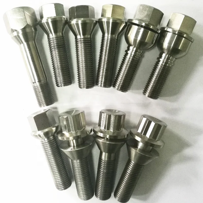 m14 x 1.25 rainbow Titanium lug bolts for Porsche Car wheel for Auto parts, titanium alloy grade5 lug bolts