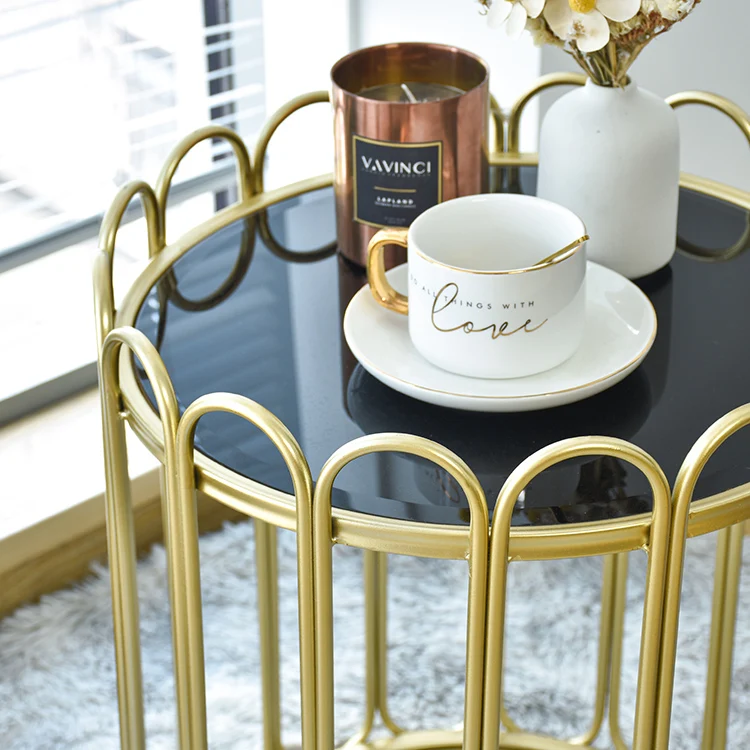 Современный домашний декор для гостиной, мебель из закаленного стекла, диванные боковые подставки, набор из 2 шт.