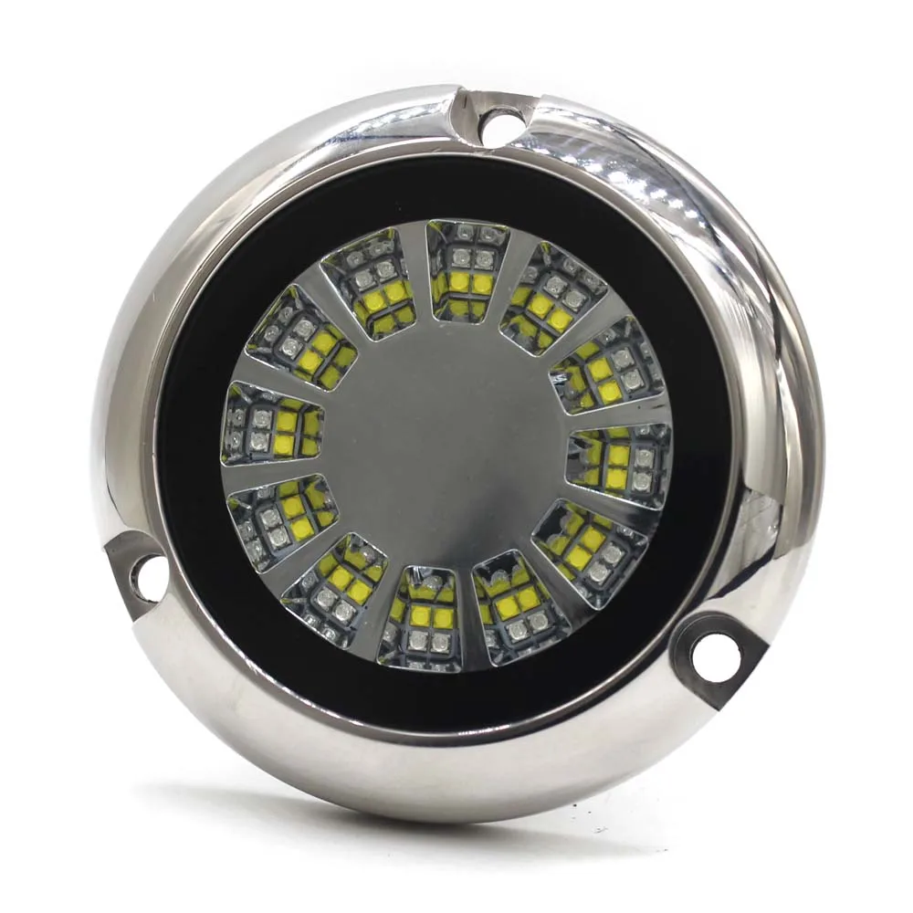 WEIKEN New Modern 316L Stainless Steel Round Modern Design Switch Control Blue White Submersible Underwater Boat LED Lights