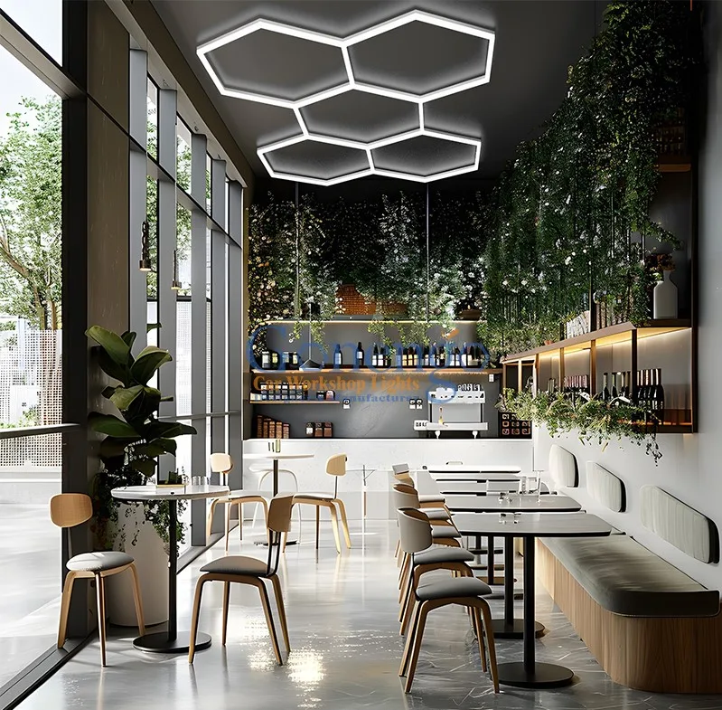 Commercial Car Detailing Led Garage Light Hot Sell Hexagon Work Led Ceiling Lights