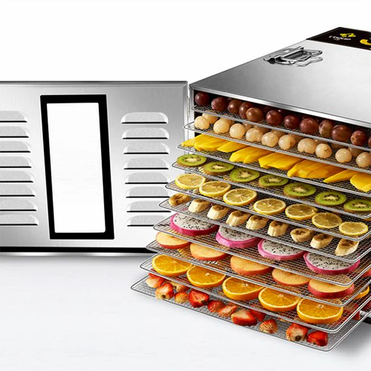 Huge capacity commercial industrial fruit and food dryer 10 trays stainless steel fruit vegetable meat dryer food dehydrator