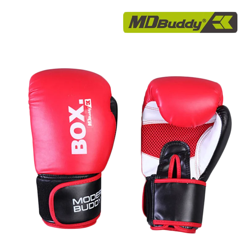 MDBuddy OEM ODM Custom Leather Boxing Gloves 8OZ 10OZ 12OZ 14OZ 16OZ Punching Heavy Bag Workout Kickboxing Gloves