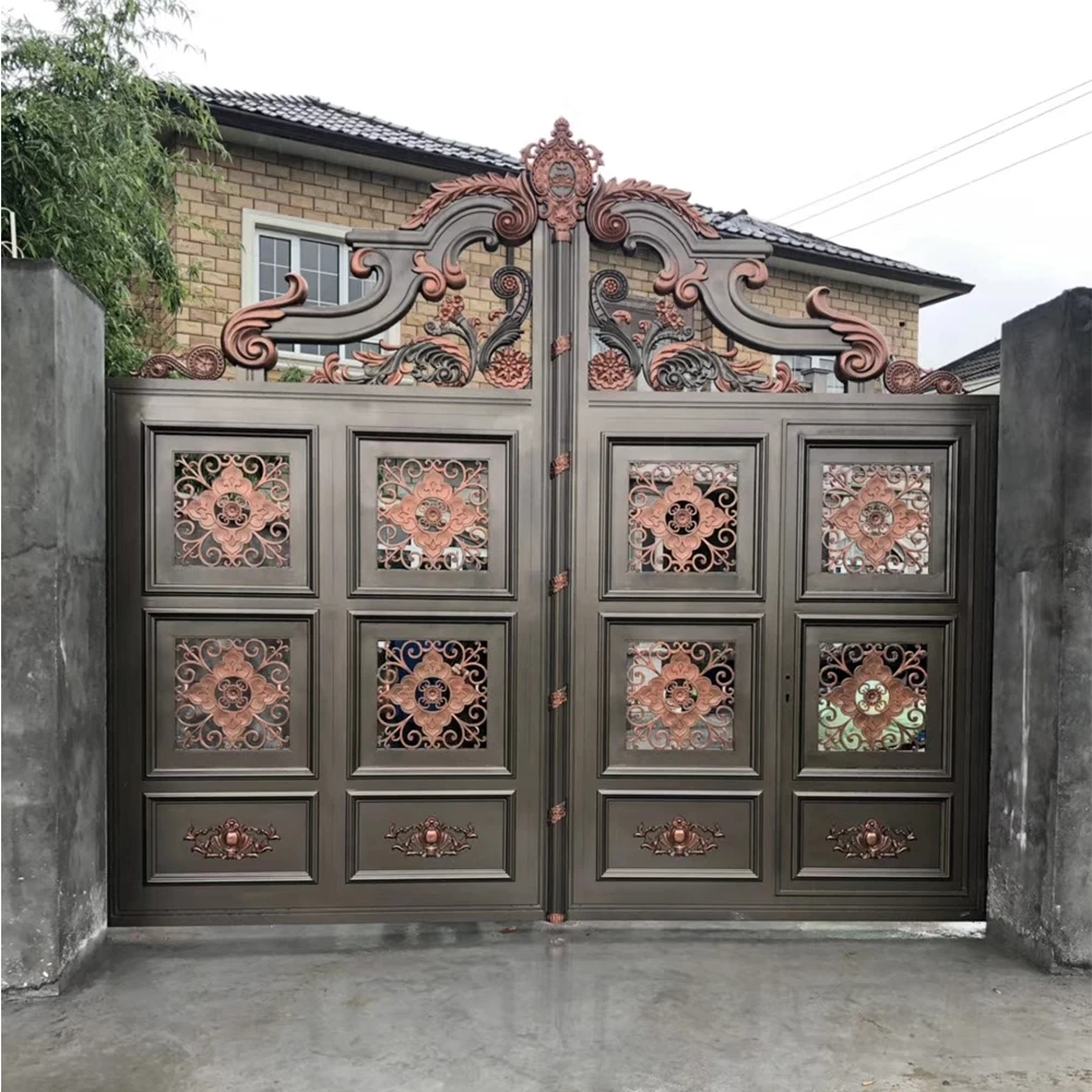 Automatic Suspension Folding Outdoor In Guangdong Qg-L898c Iron Gate Designs Simple Portail Coulissant Porte Gate