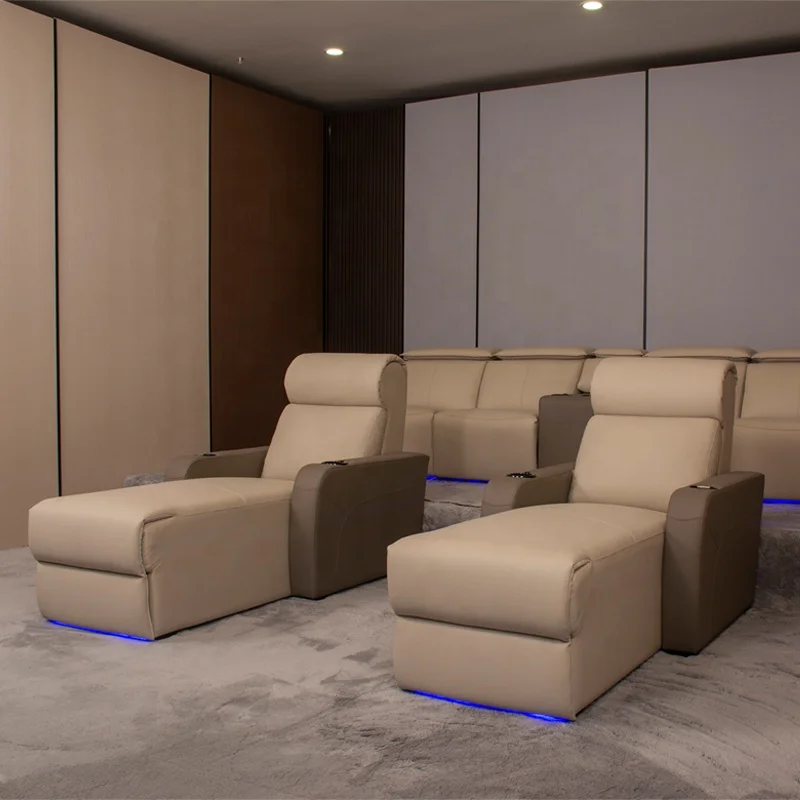 VIP home cinema sofa leather theater seats new model daybed electric recliner chair movie room seating modern private furniture