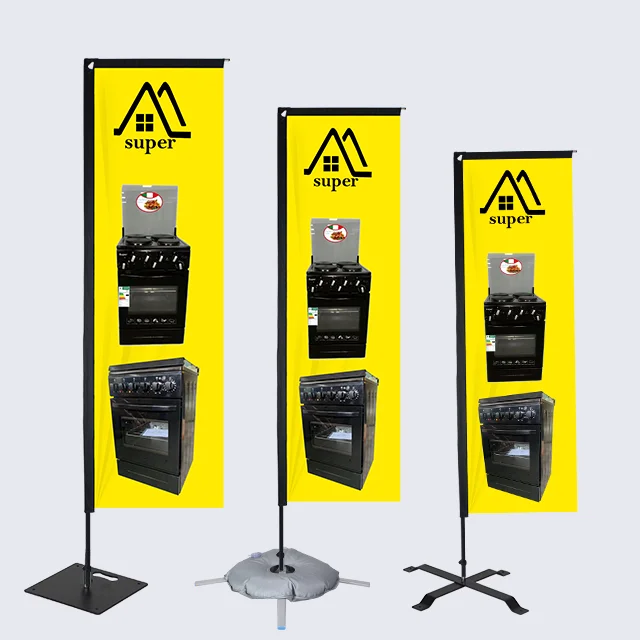 Aluminum Pole Flag Teardrop Feather Flying