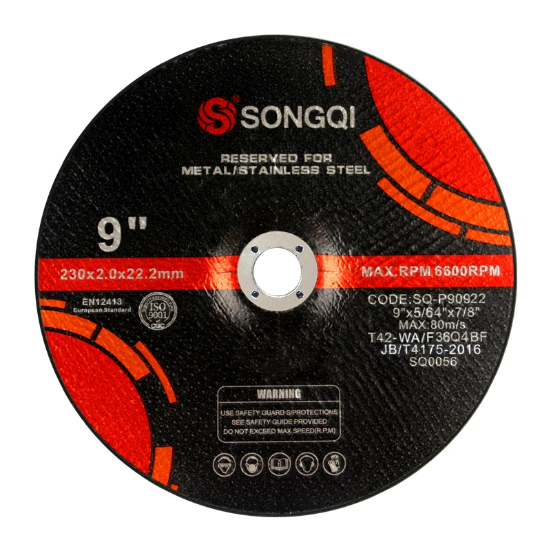 SONGQI 9 дюймов металлический режущий диск абразивные инструменты T42 230*2*22 23 мм режущие диски металлические для inoxs