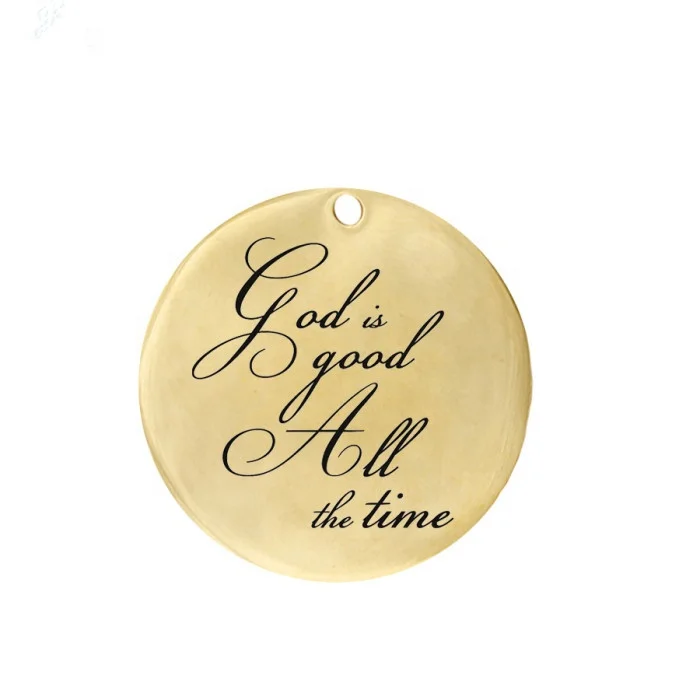 Черные Подвески из нержавеющей стали с выгравированной надписью «god is good All the Time»