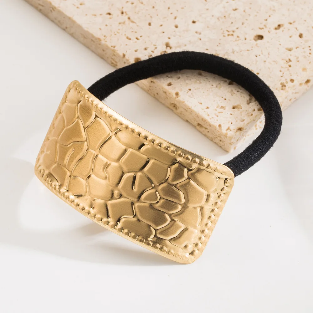 European American new fashion geometric texture high elastic metal hair ties alloy three butterfly spring clip for women