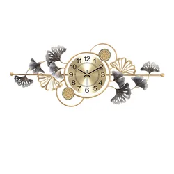 New Arrival 3D Rustic Metal Leaves Design Creative Home Decorative Wall Clocks