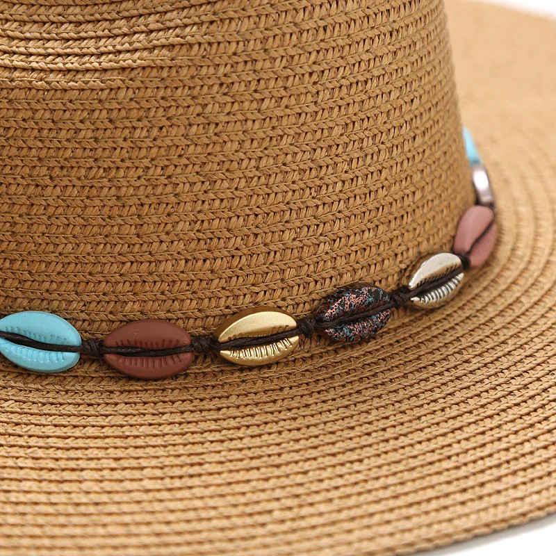 Wholesale beach straw hat large panama paper hat summer sunshade ladies buy high fashion straw travel visor hat