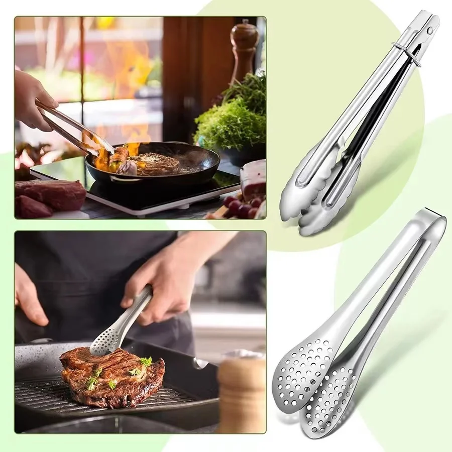 Hot selling kitchen utensils for buffet cooking stainless steel pastry Bbq food tongs