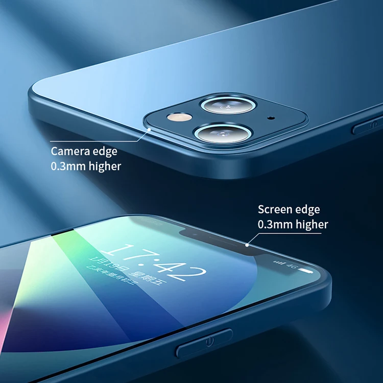 Scratch-Resistant Anti-Fall Back Tempered glass back Frosted phone cover Gradient Liquid Tempered Glass Phone Case For iPhone 14