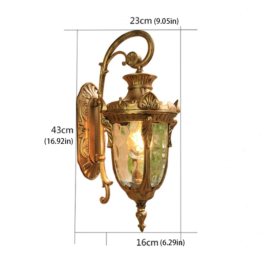 aluminum shell Waterproof Outdoor glass european antique classic vintage style Led Main Gate garden wall Light lamp