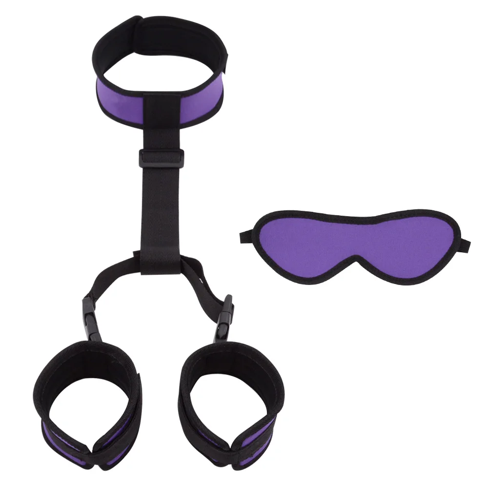 Gelances SM Bondage Back Hand Collar Handcuffs With Eye Patch Female Slave Adult Sex Toy Handcuffs Collar BDSM Other Sex Toy