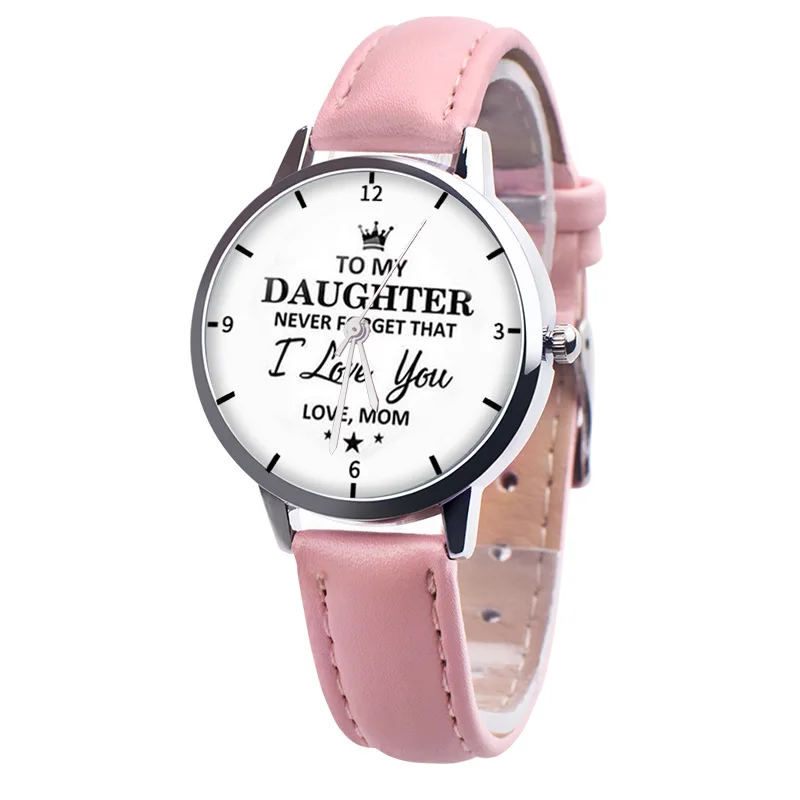 Fashion Simplicity Princess Watch To My Daughter Son Leather Chain Quartz Watches for Kids