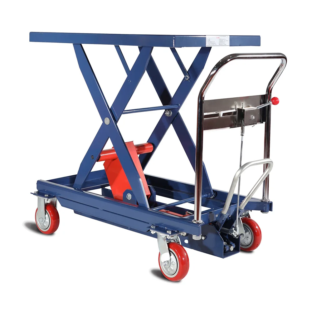 Hand Scissors Lift Table Trolley Hydraulic Folding Manual Table Cart