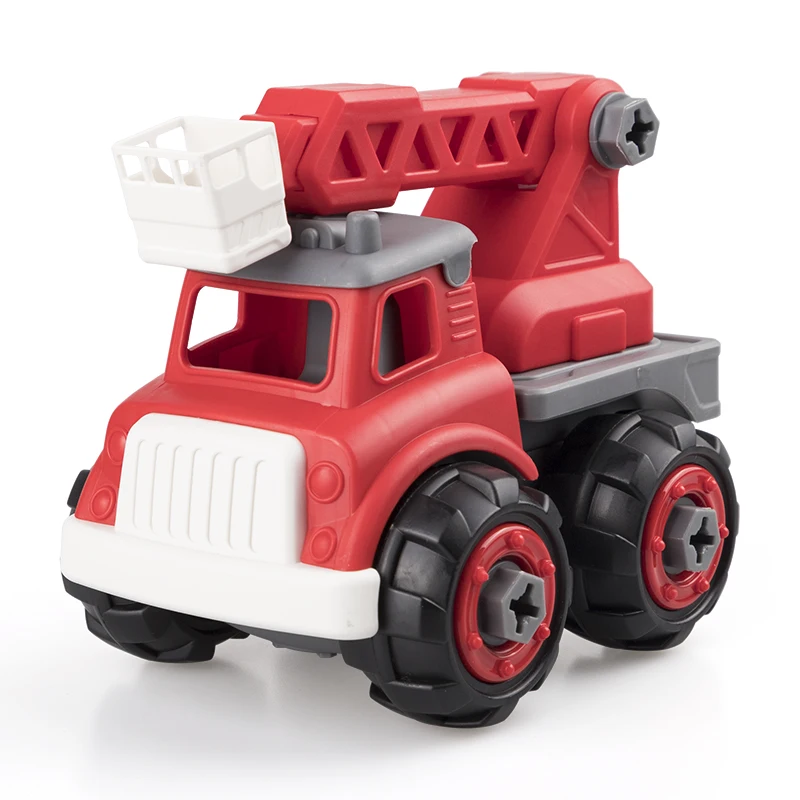 
Diy building blocks fire engine assembly truck car toys for kids 