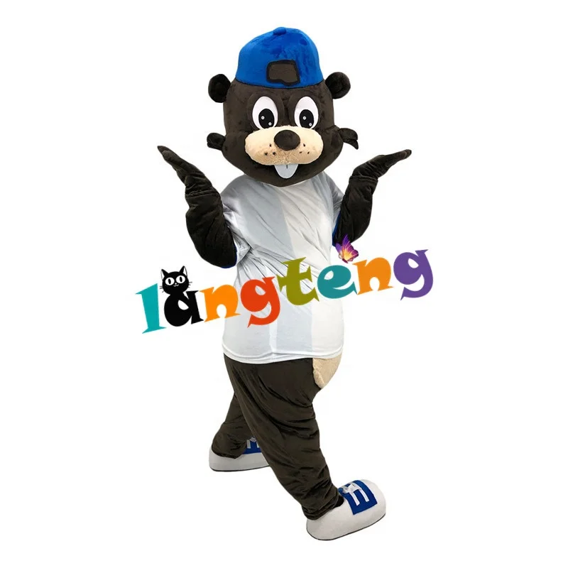 1288 Business Customized Funny Sports Brown Beaver Castor Mascot Costumes  Cartoon Halloween Costuming Cosplay Apparel 1288 Busi