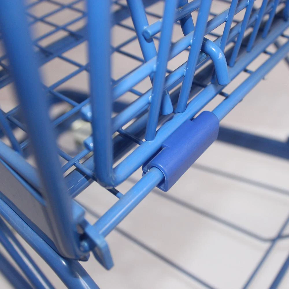 BLUE American-style Grocery Cart Supermarket Shopping Trolley with HEAVY DUTY Wheels